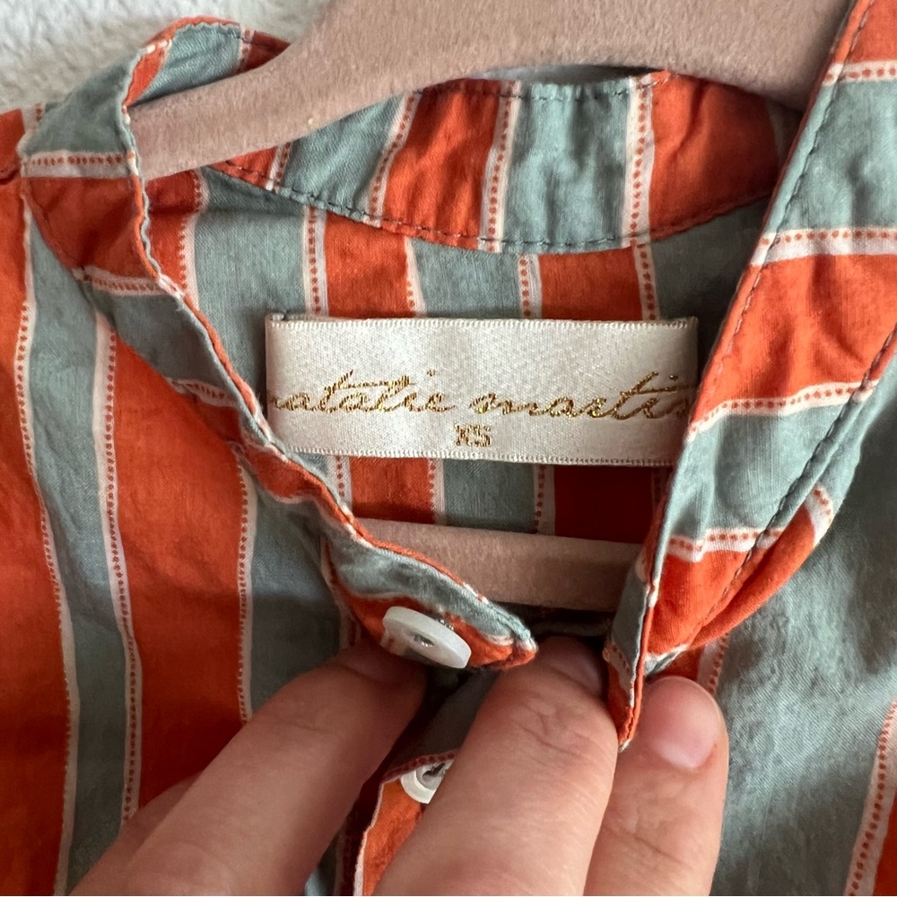 NATALIE MARTIN Striped Orange and Gray Set - Picture 2 of 2